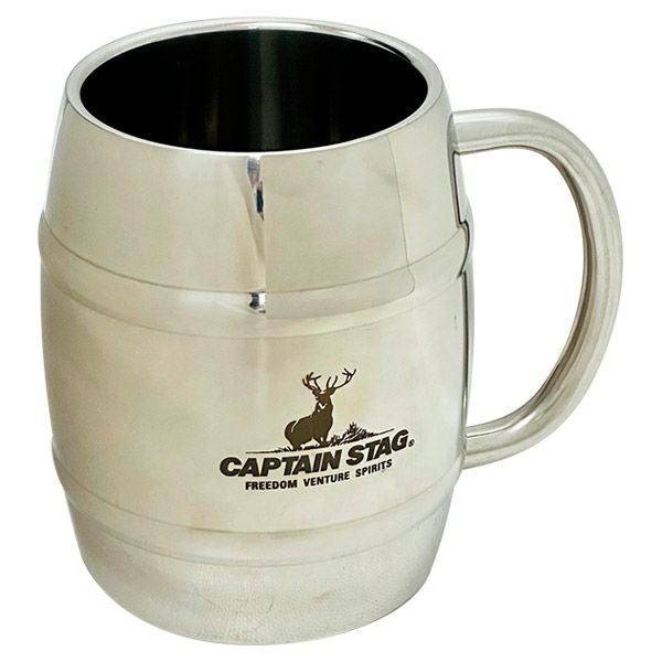 キャプテンスタッグ CAPTAIN STAG ダブルステン樽型マグカップ 420ml